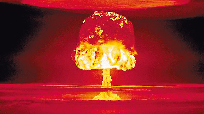 核弹爆炸造成的蘑菇云。 