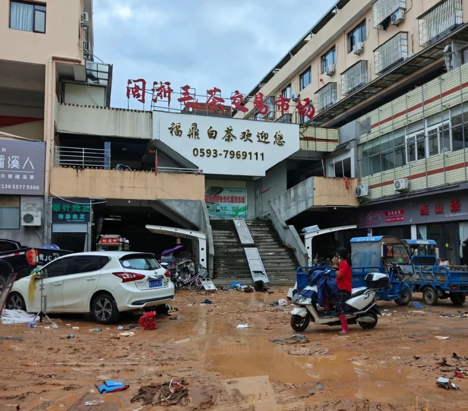 受灾严重的点头镇。 潮新闻