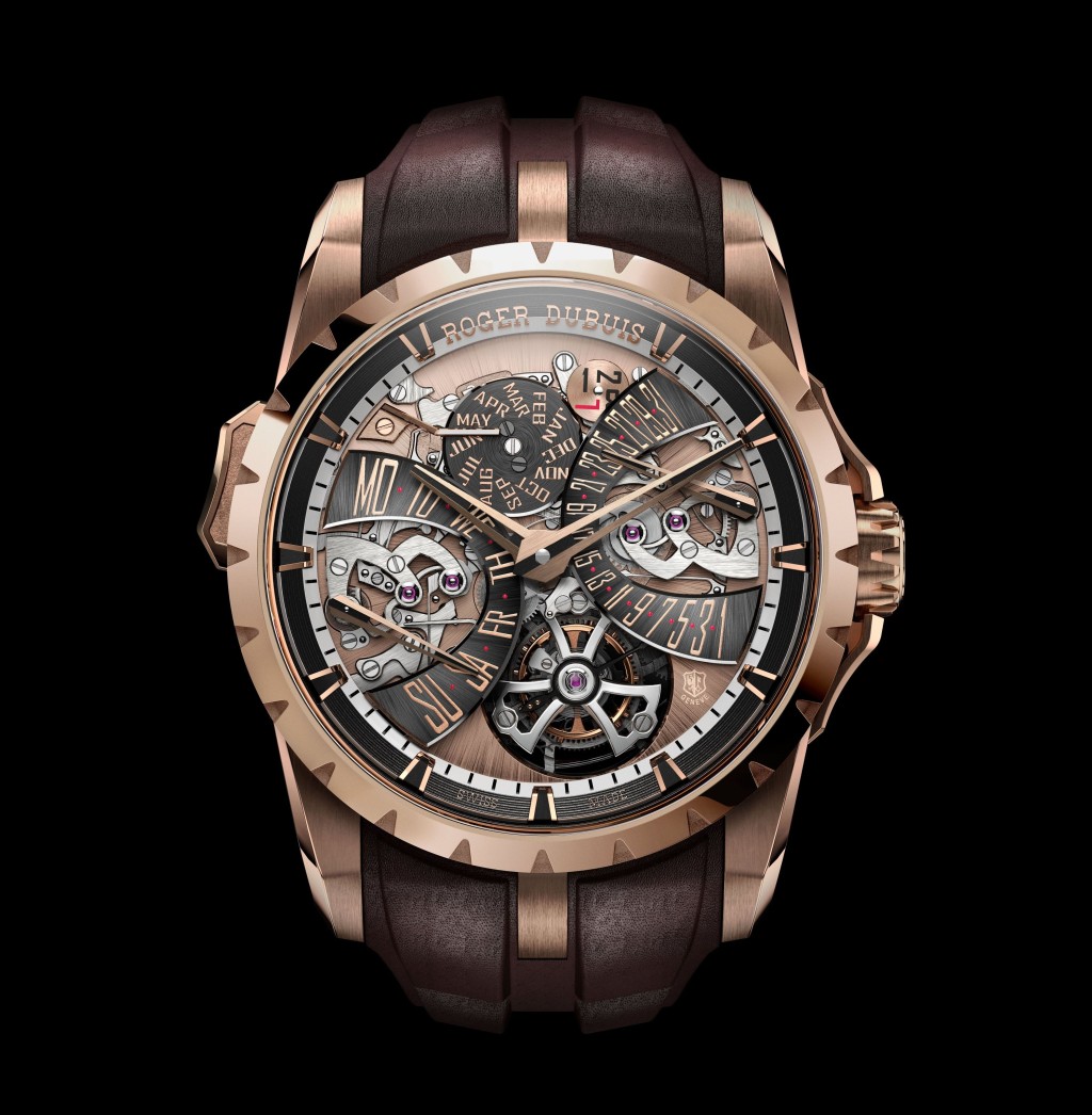 Roger Dubuis Excalibur Grande Complication,錶殼:45mm玫瑰金 / 機芯:RD118自動 / 限量:8枚 / 售價:$5,575,000(品牌專門店獨家發售)。 Roger Dubuis Excalibur Grande Complication,錶殼:45mm玫瑰金 / 機芯:RD118自動 / 限量:8枚 / 售價:$5,575,000(品牌專門店獨家發售)。