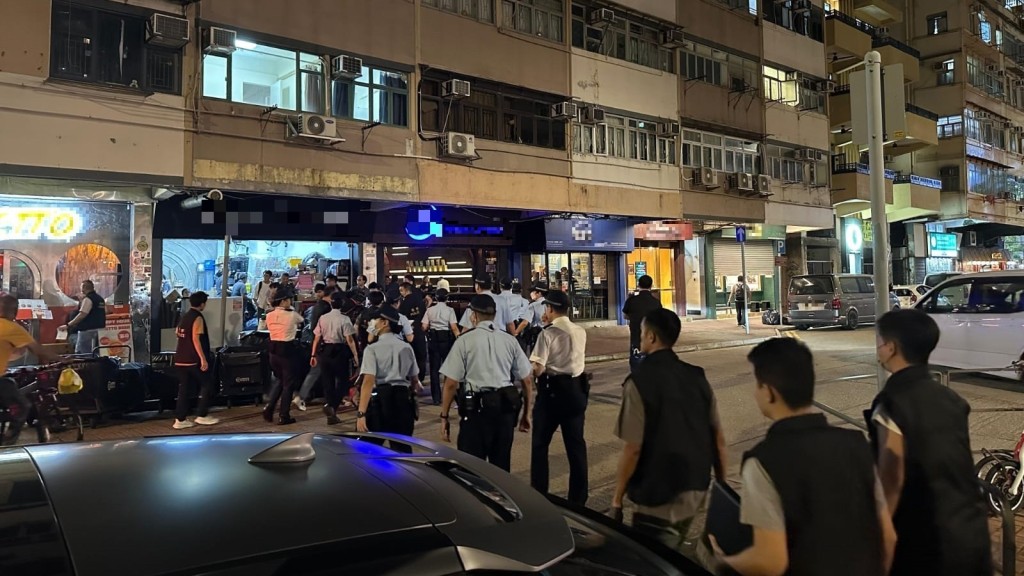 警旺角反罪惡查20處所。警方圖片