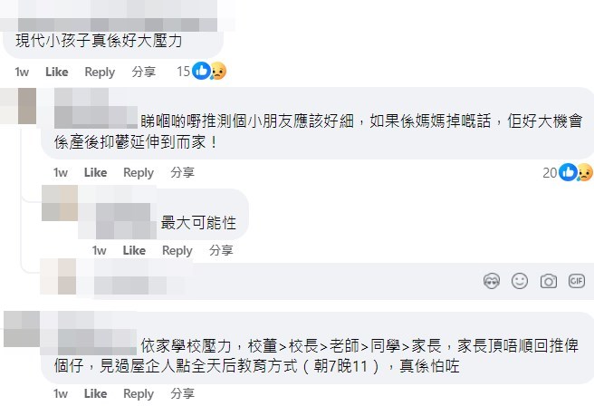 网民：睇嗰啲嘢推测个小朋友应该好细，如果系妈妈掉嘅话，佢好大机会系产后抑郁延伸到依家！fb「筲箕湾西湾河关注组」截图