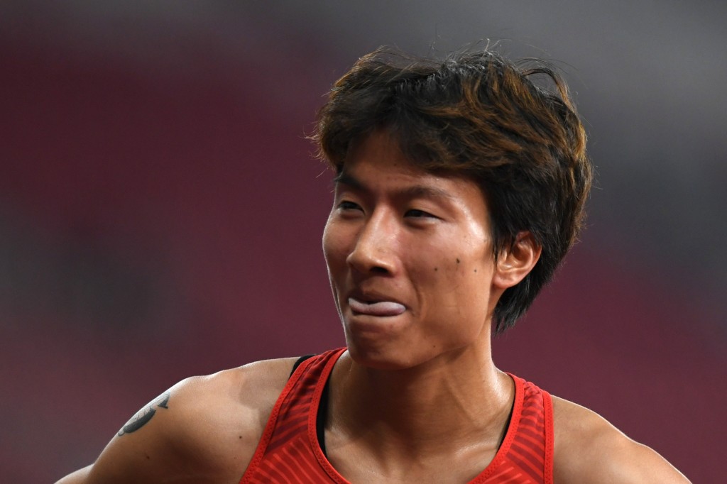 童曾歡外貌聲線惹雌雄爭議。圖為2018年亞運會，中國選手童曾歡在比賽後。新華社