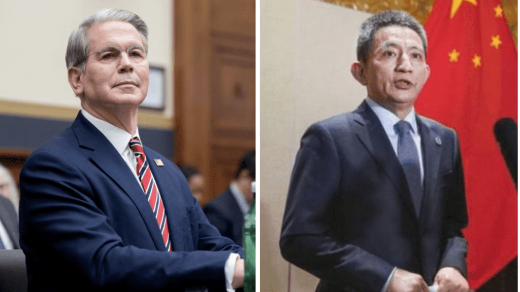 貝森特批李成鋼「戰狼」。路透社 / 新華社