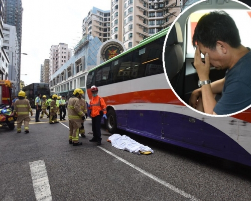 55歲旅遊巴司機（圓圖）涉危險駕駛引致他人死亡被捕。
