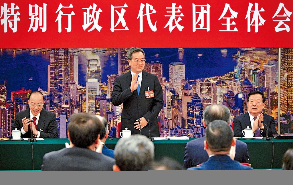 丁薛祥出席港區全國人大代表團會議,表明中央支持特區的23條立法工作。
