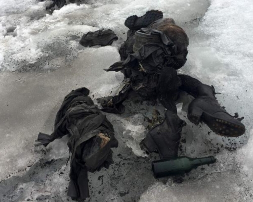 二人的遺體於阿爾卑斯山融化的冰川下被發現。