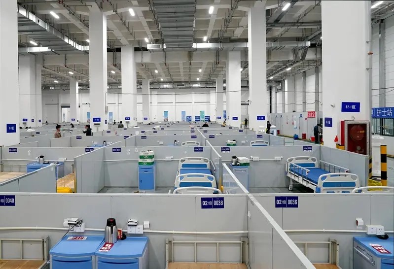 抗疫期间,中国各地快速兴建出大量方舱医院。新华社 抗疫期间,中国各地快速兴建出大量方舱医院。新华社