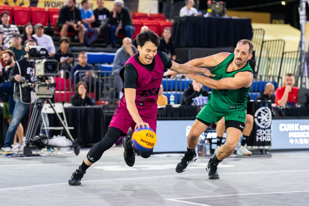 FIBA 3x3 香港年終賽，Team Hong Kong周五出戰資格賽，文浩俊運球突破。 公關圖片