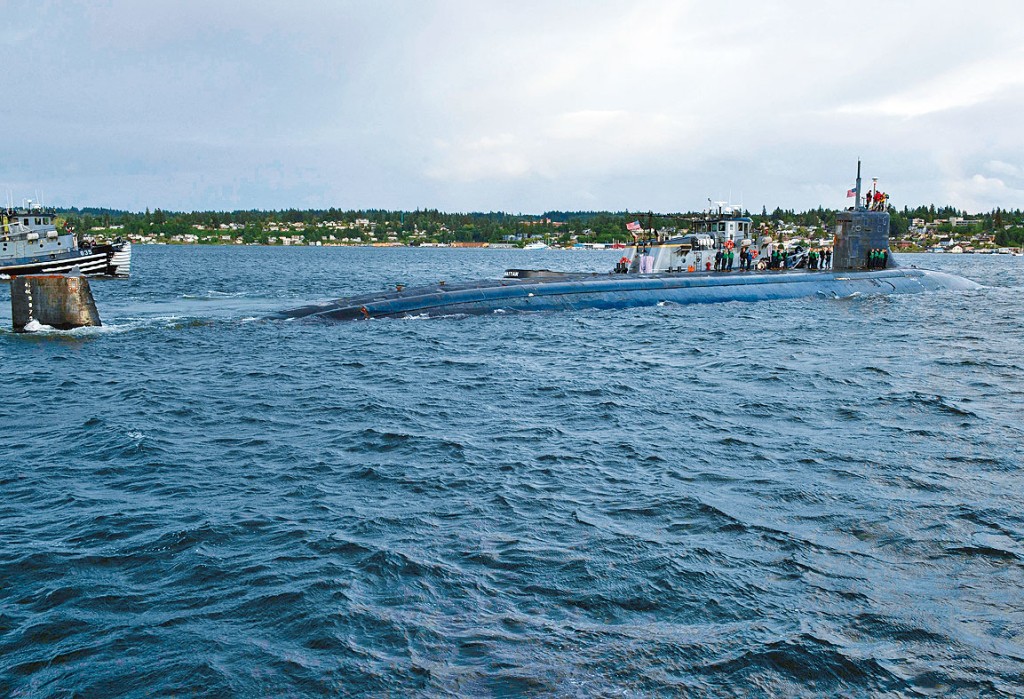 ■核潛艇「康涅狄格號」五月攝於華盛頓州。