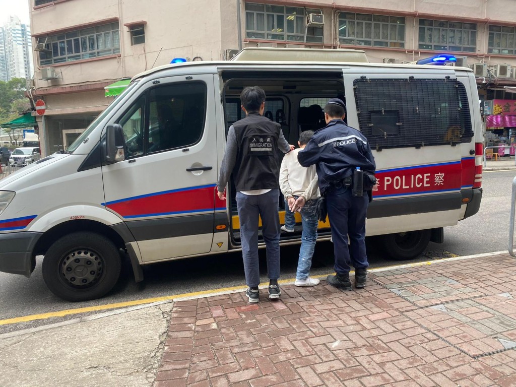 人員突擊搜查東九龍區內多個地點，共拘捕20人。警方圖片