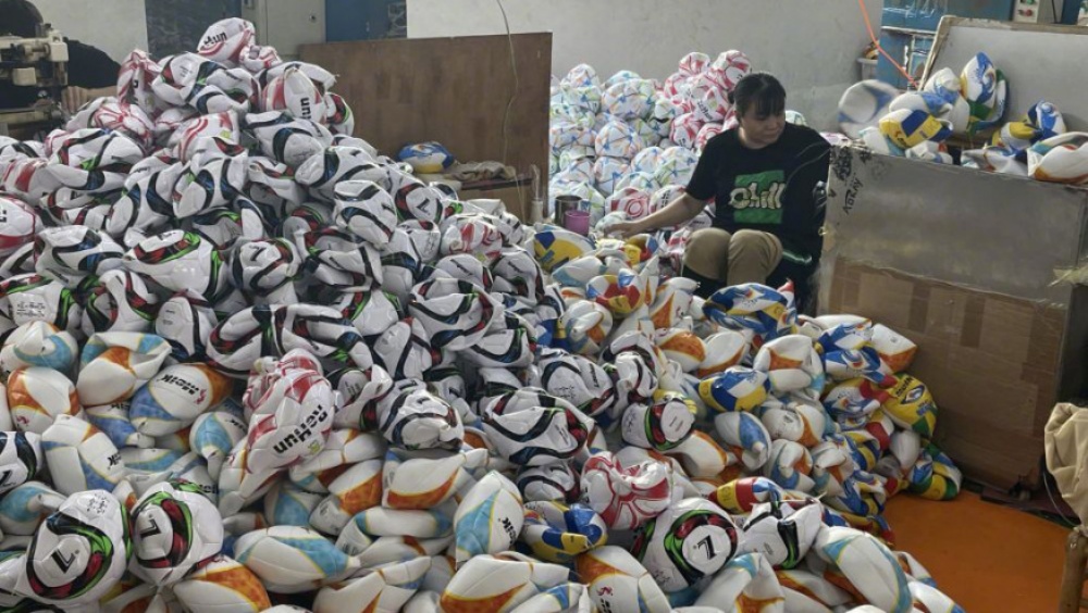 世界盃周邊商品市場份額中浙江義烏製造幾乎佔70%。 網圖