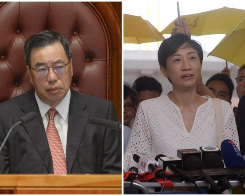 梁君彥(左)指未見有動議撤銷陳淑莊(右)議員資格。資料圖片