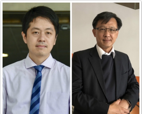 何君堯(右)代表被告的士司機向許智峯索償。資料圖片