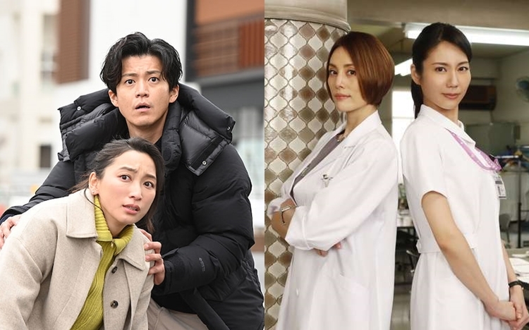米倉主演的《Dr. X 7》(右)收視已被小栗旬的《日本沉沒》超越。