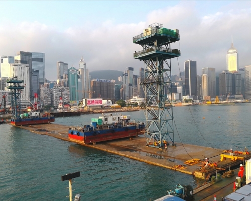 沙中綫過海隧道預製件完成安裝。港鐵圖片