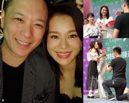 胡杏兒昨日被這對求婚戀人感動後,晚上就同老公去了澳門拍拖應節。