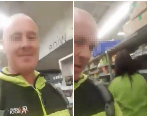 他声称自己确诊，并在超市内故意向其他顾客咳嗽。网图