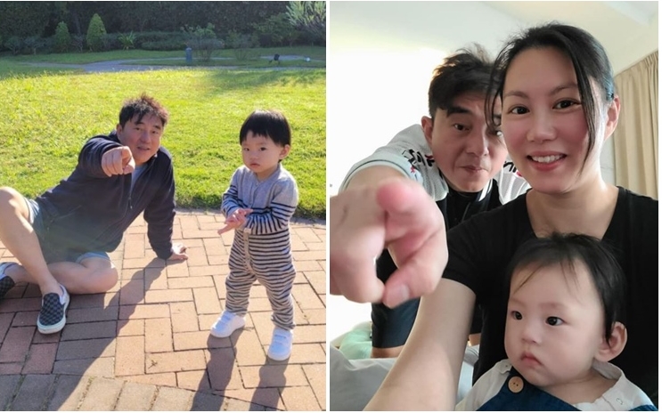 呂方昨日分享跟囡囡到公園玩耍的相片。
