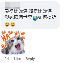 網民：愛得比妳深，鑽得比妳深，與妳兩個世界如何接近。fb「友愛邨吹水區」截圖