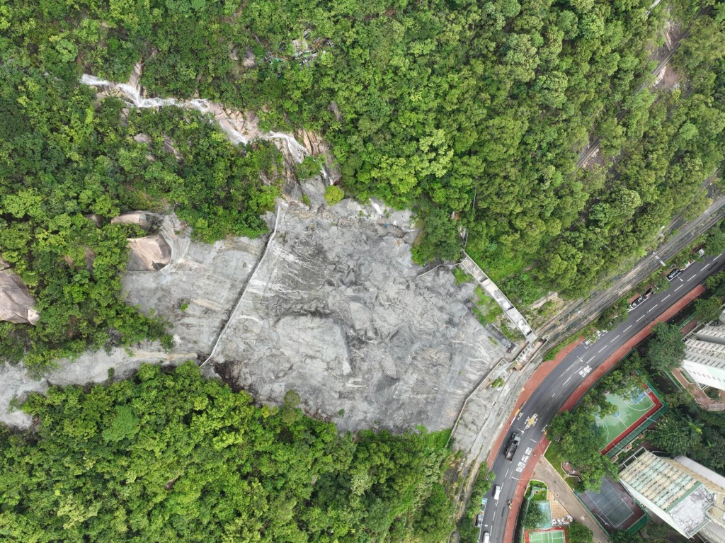 土力工程處稱,初步結果顯示,山坡上方及附近的天然山坡並沒有明顯異樣。 土力工程處稱,初步結果顯示,山坡上方及附近的天然山坡並沒有明顯異樣。