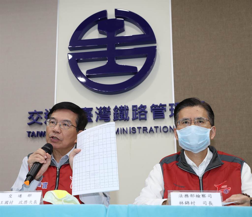 台灣交通部政次王國材（左）表示，事件死亡人數修正為50位，其中48位身分已確認，尚有2位待釐清。網上圖片