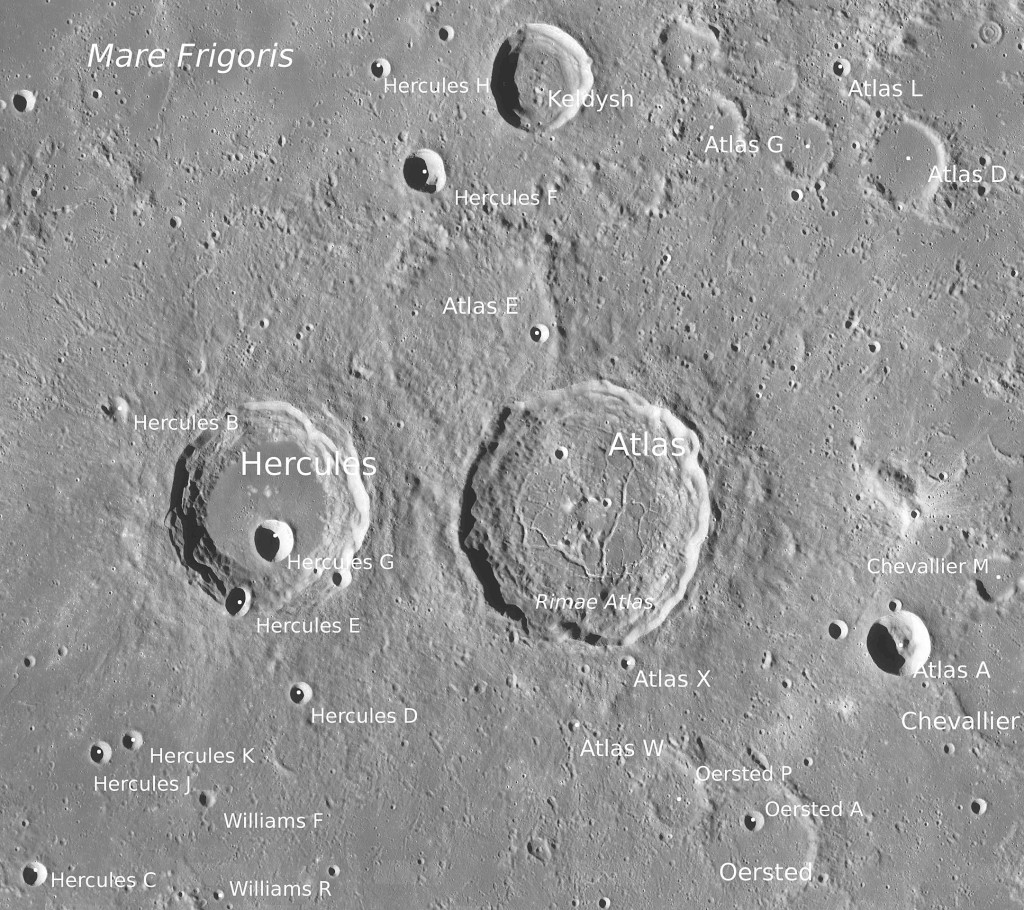 「白兔-R」M1登月舱将在月球北部的阿特拉斯陨石坑（Atlas） 登陆。 维基