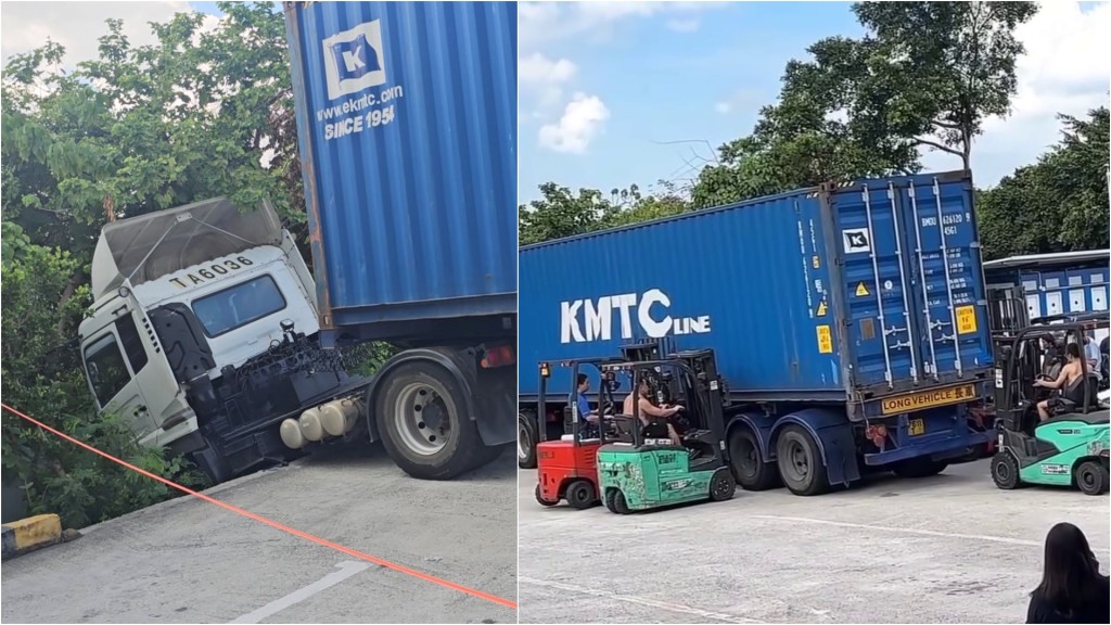 流浮山貨櫃車疑未拉手掣溜前 7旬男司機欲救車被輾斃 
