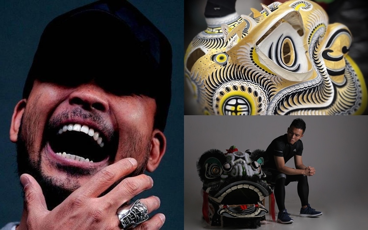 葛民輝與姜氏金龍醒獅團合作舉辦醒獅展覽。