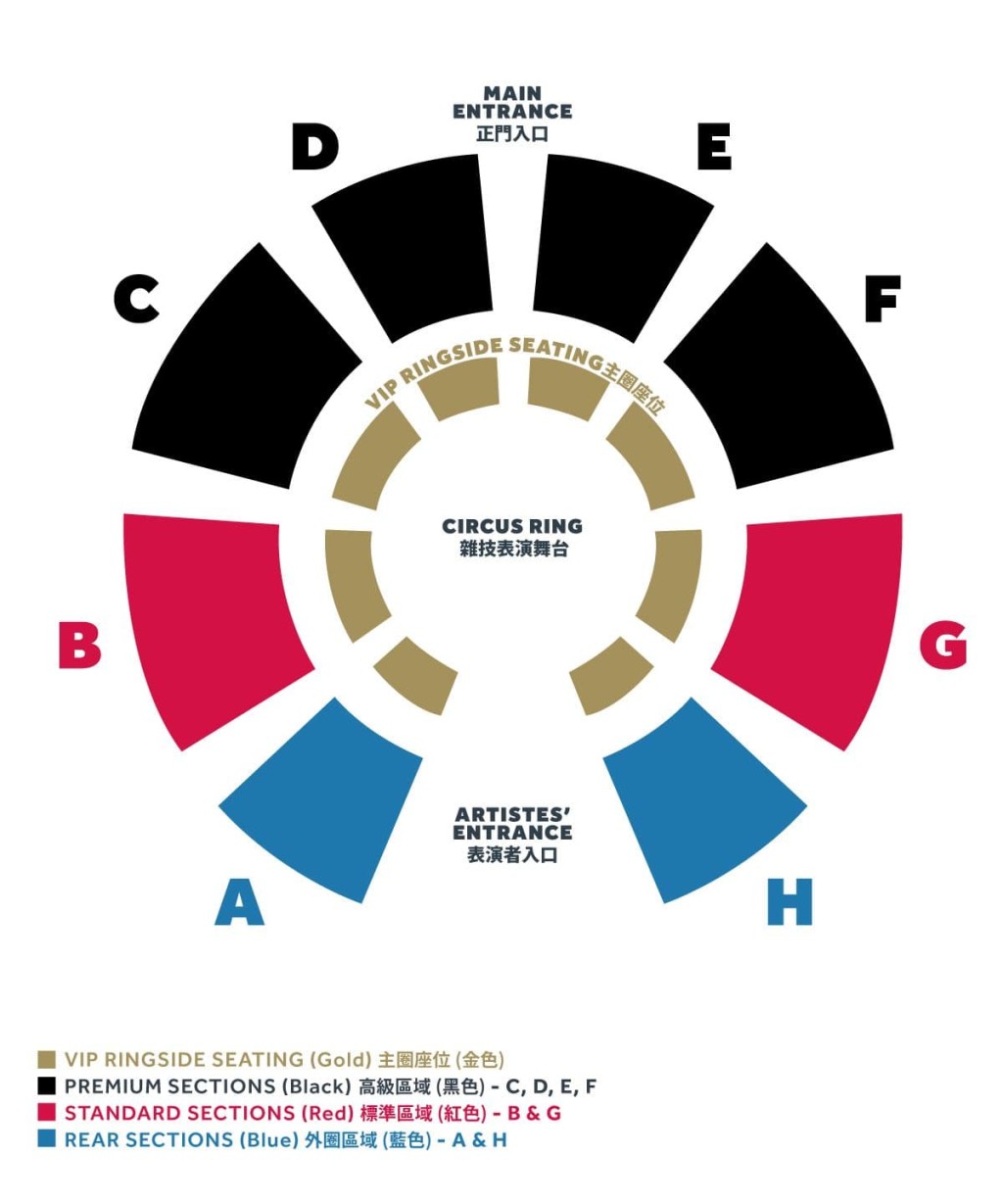 「友邦峻宇呈献世界杂技团」座位划分
