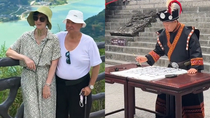 60歲高麗虹穿露臍裝狀態一流如少女  老公洪金寶酷熱天氣穿厚衣搏盡商演  面露痛苦表情