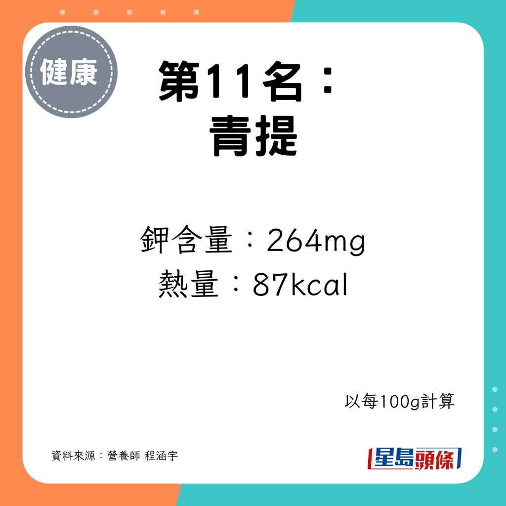 钾含量：264mg