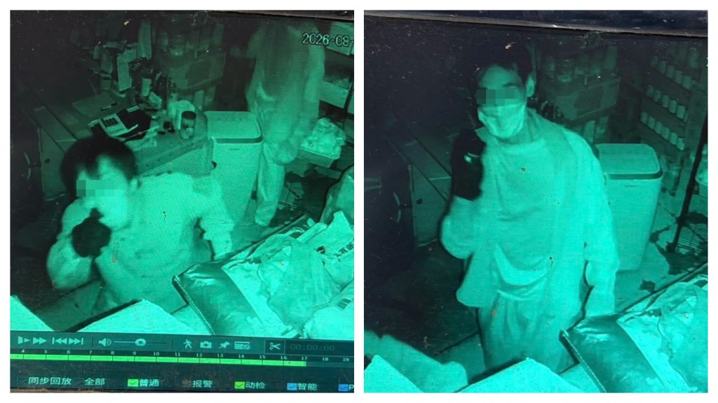 閉路電視拍下賊人。