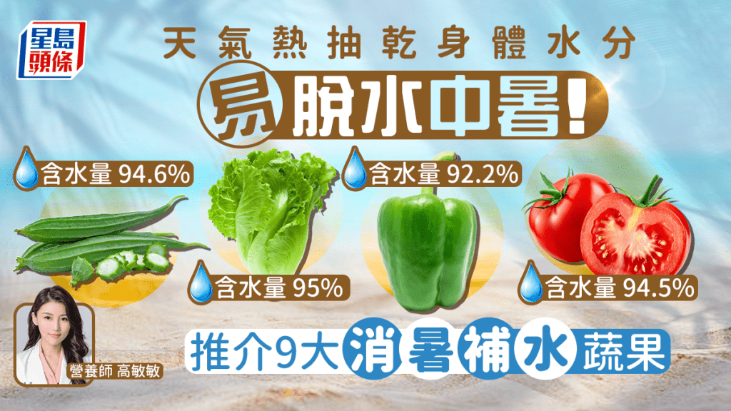 夏天消暑食物｜天氣熱口乾易脫水中暑 推介番茄絲瓜9大消暑補水食物