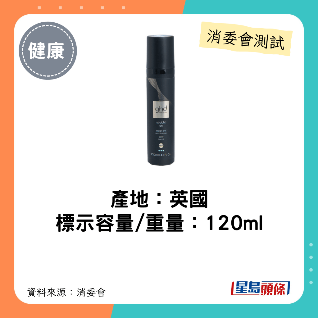 消委会发泥发蜡喷发胶｜产地：英国 标示容量/重量：120ml