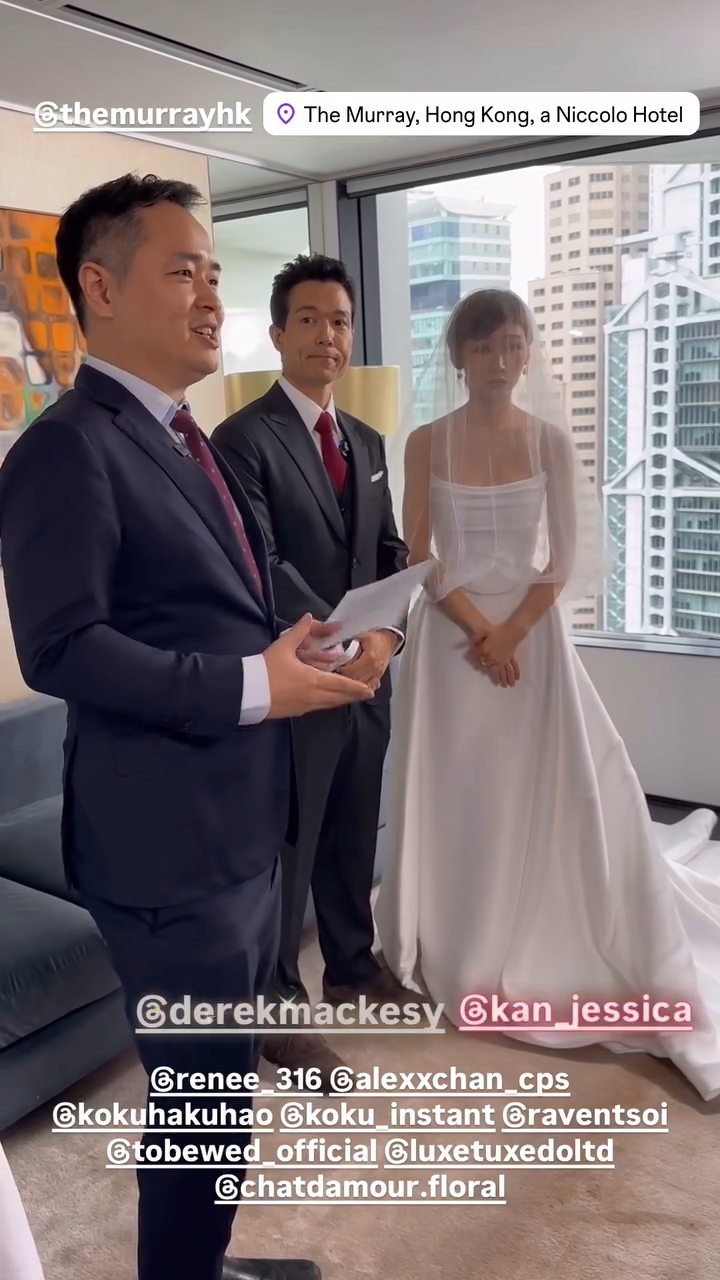 簡淑兒和麥大力在香港亦有簽紙儀式。 簡淑兒和麥大力在香港亦有簽紙儀式。