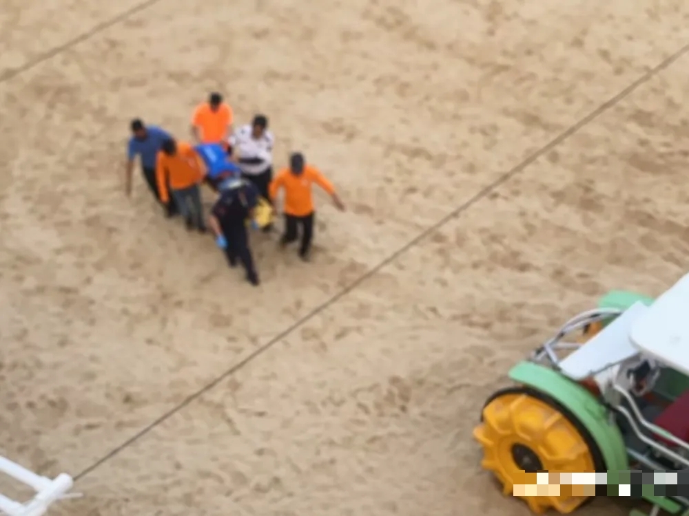 有堕海人士被抬走。南方都市报