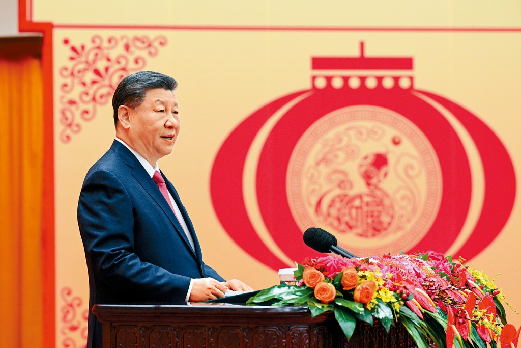 習近平在春節團拜會上發表講話。