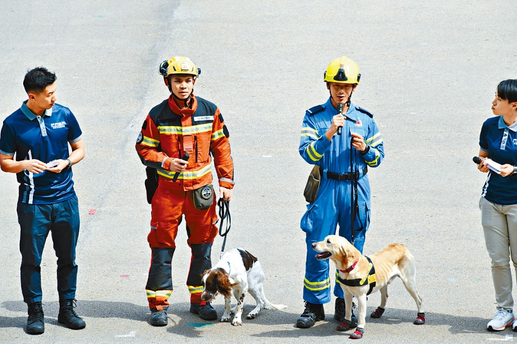 開放日設消防工作犬示範。