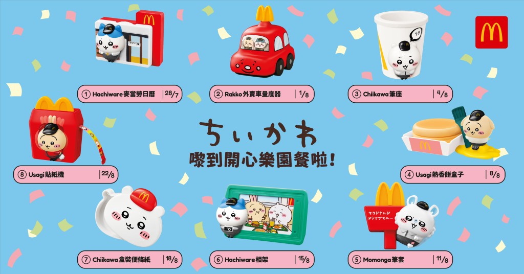 CHIIKAWA開心樂園餐玩具登陸麥當勞(圖片來源:麥當勞) CHIIKAWA開心樂園餐玩具登陸麥當勞(圖片來源:麥當勞)
