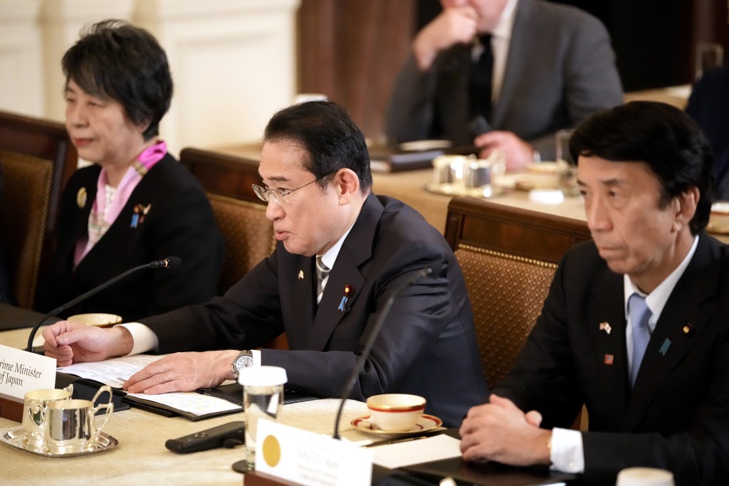 日本首相岸田文雄參與會談。美聯社