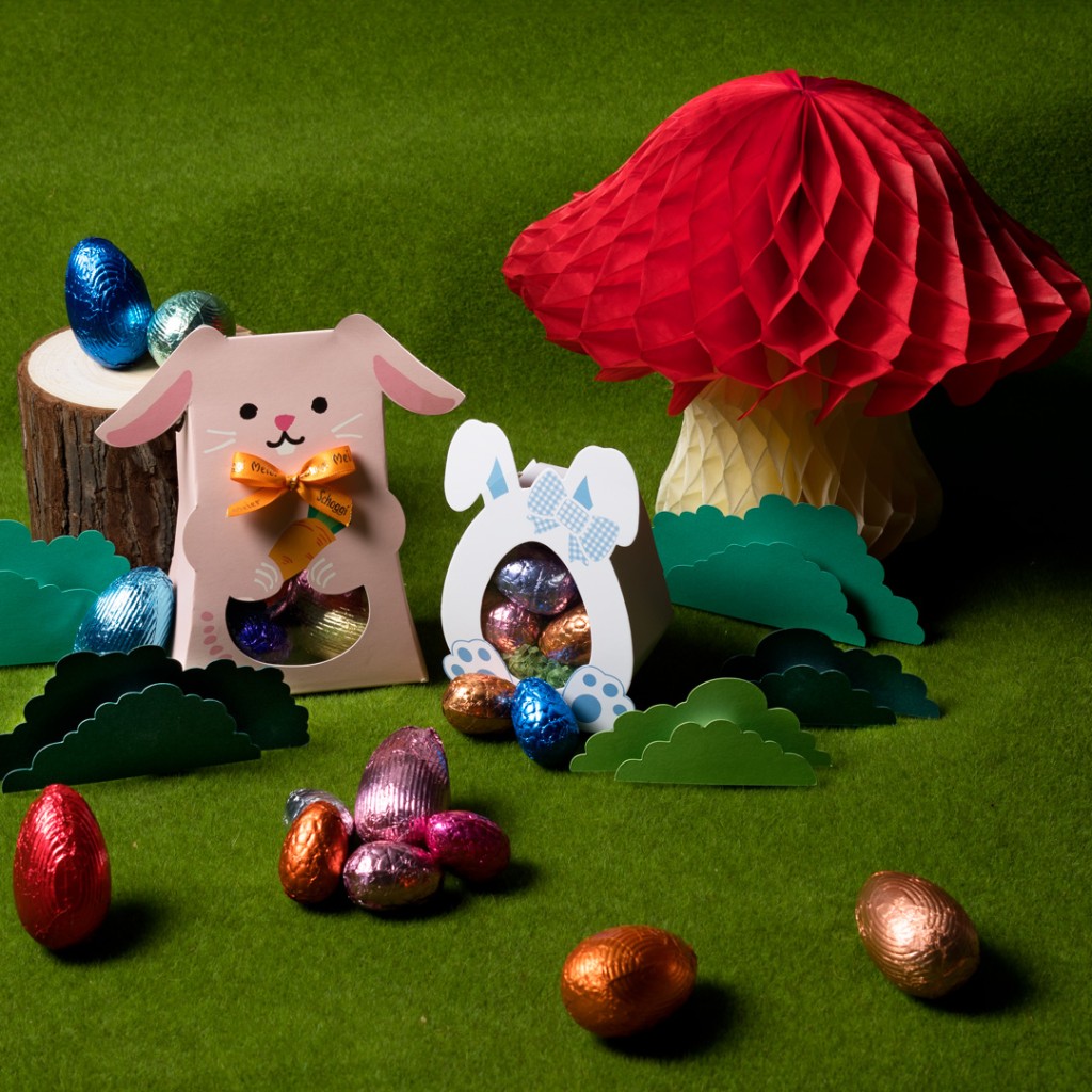 活泼小兔复活蛋礼盒 ($75/4颗)、小兔尾巴复活蛋礼盒 ($96/8颗)