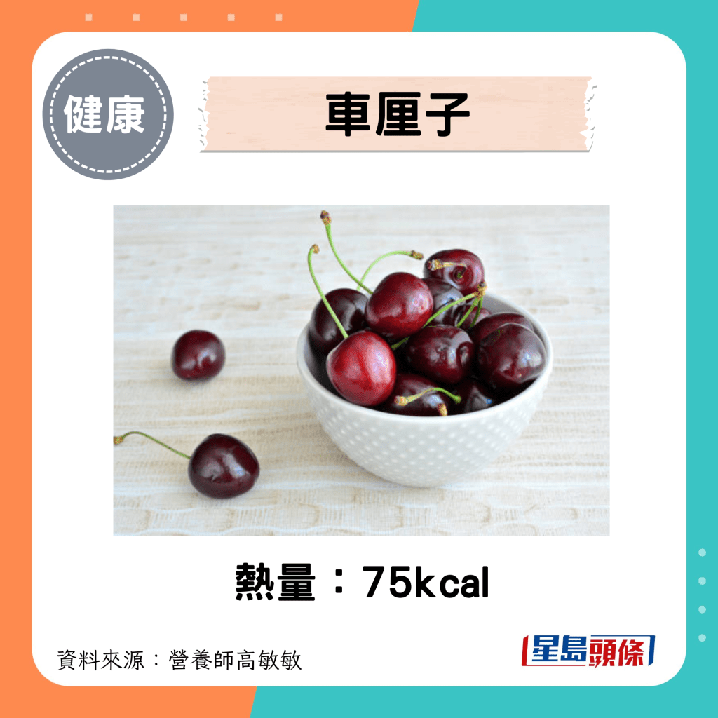 車厘子熱量：75kcal