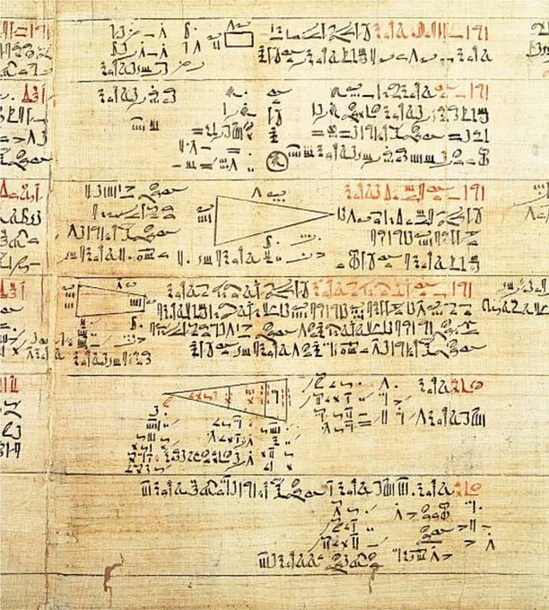 古埃及萊因德數學紙草書（Rhind Mathematical Papyrus）。（X@Rainmaker1973）