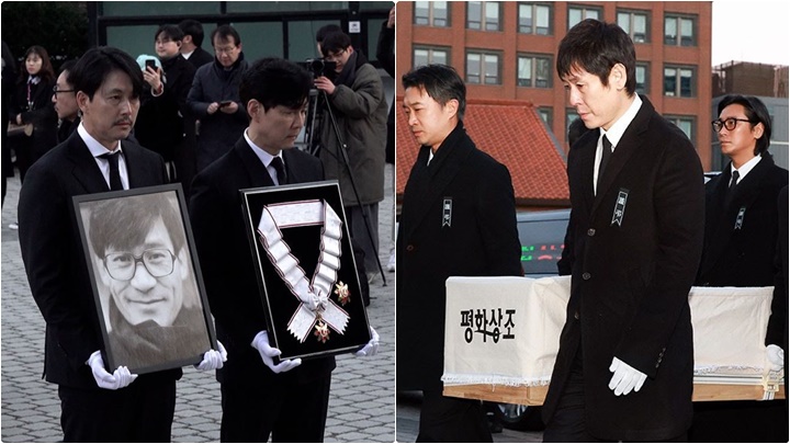 安聖基舉行告別式  鄭雨盛強忍淚水致詞：他的溫和影響所有人  朱智勳、趙祐鎮扶靈