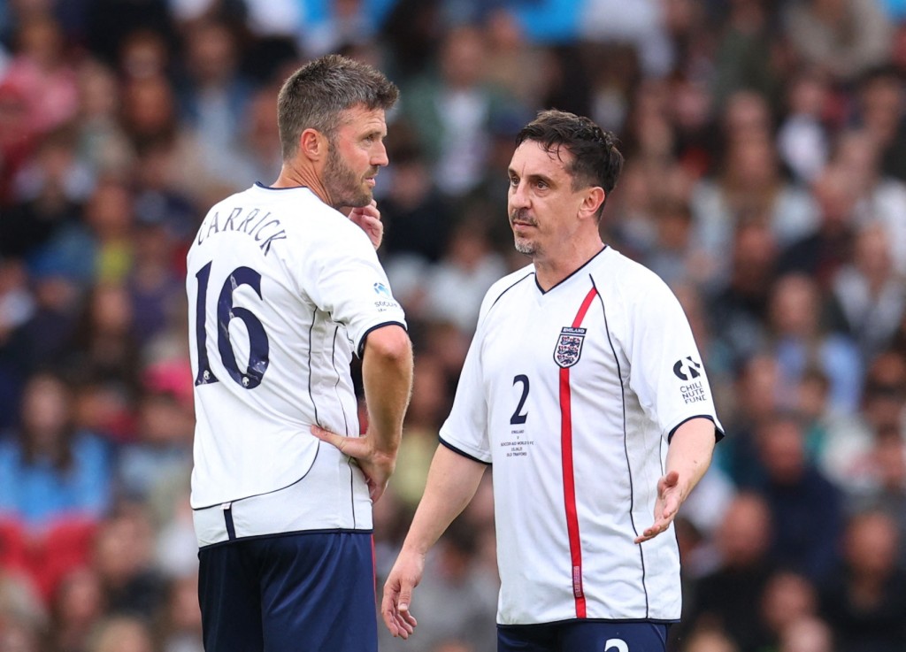 加利尼維利和卡域克於球員時代，是曼聯和英格蘭雙料隊友。路透社