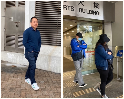 3被告李林昌(左)，陳曉彤(右圖前)及陳俊成(右圖後)。張旭珊攝