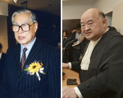 馬道立（右）哀悼逝世首位華人檢察官余叔韶。資料圖片