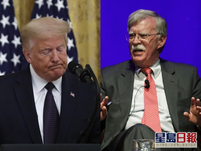 博尔顿（右）在新书中指特朗普被普京玩弄。 AP