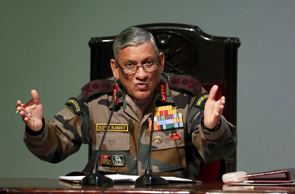 印度國防參謀長拉瓦特。美聯社圖片
