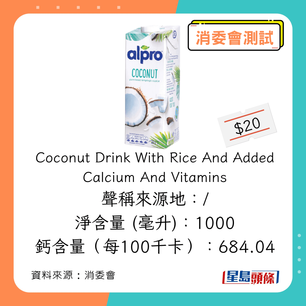 Alpro Coconut Drink With Rice And Added Calcium And Vitamins